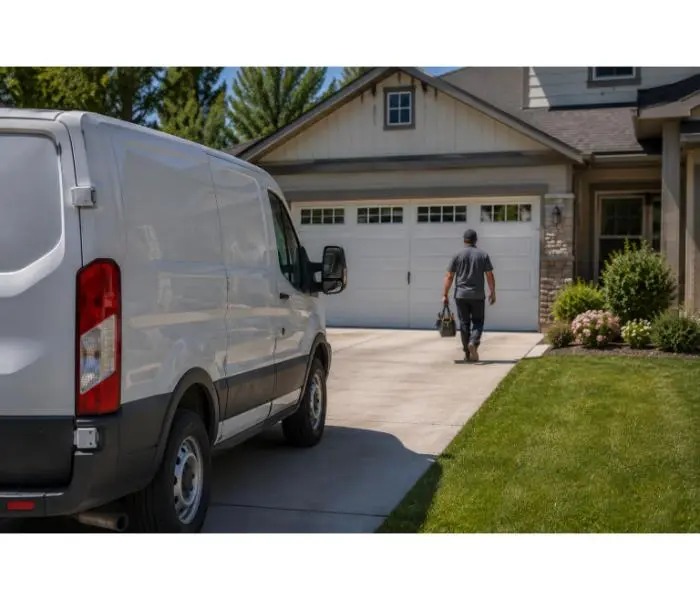 technician going for garage door repair