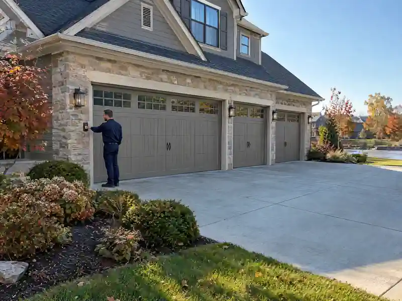 Double garage door service on a newer home in Perrysburg, Ohio